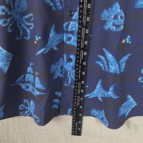 RSVLTS Pixar Shirt Mens 3XL Blue Disney Finding Nemo Fish Button Down Hawaiian - Picture 4 of 7